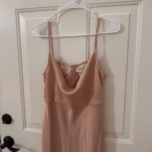 NWT BHLDN Cali Satin Charmeuse Midi Dress in "Oyster" Size 6 - Picture 12 of 13